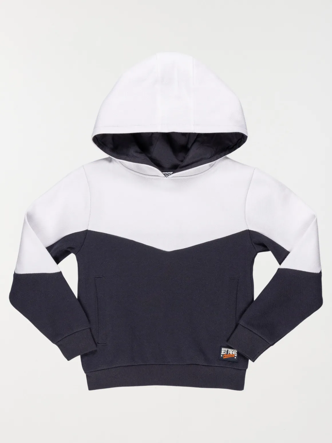 Sweat capuche garçon bicolore (3-8A)