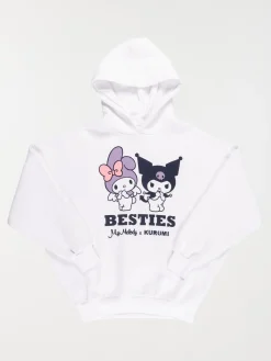 Sweat capuche Kuromi fille blanc (XXS-M)