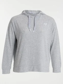 Sweat coeur brodé grande taille femme