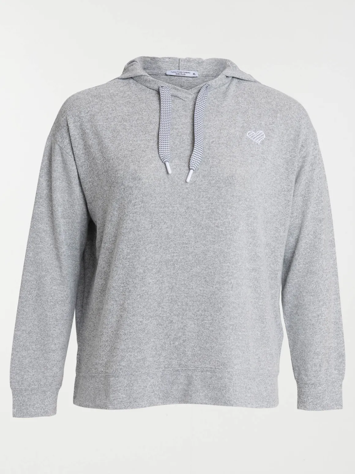 Sweat coeur brodé grande taille femme