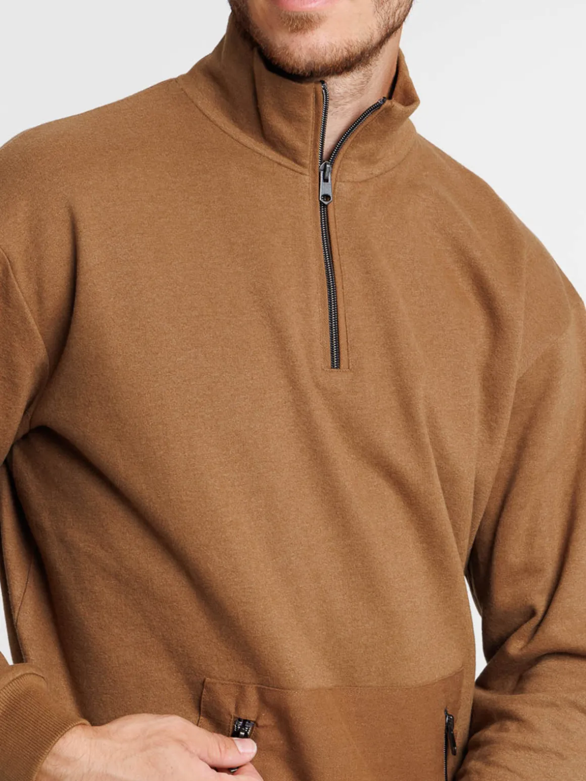 Sweat col montant zippé homme