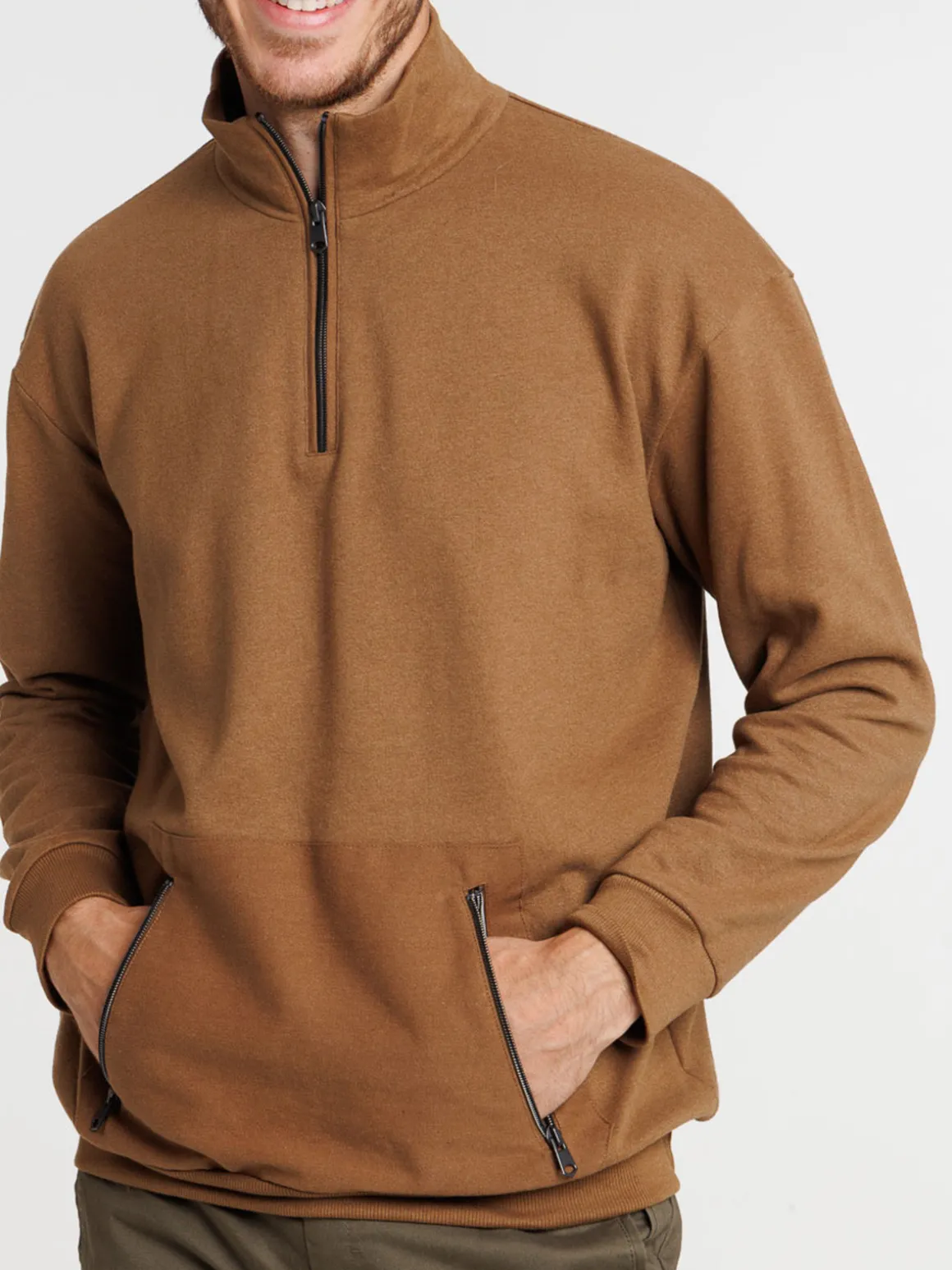 Sweat col montant zippé homme