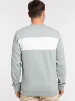 Sweat col rond bicolore homme