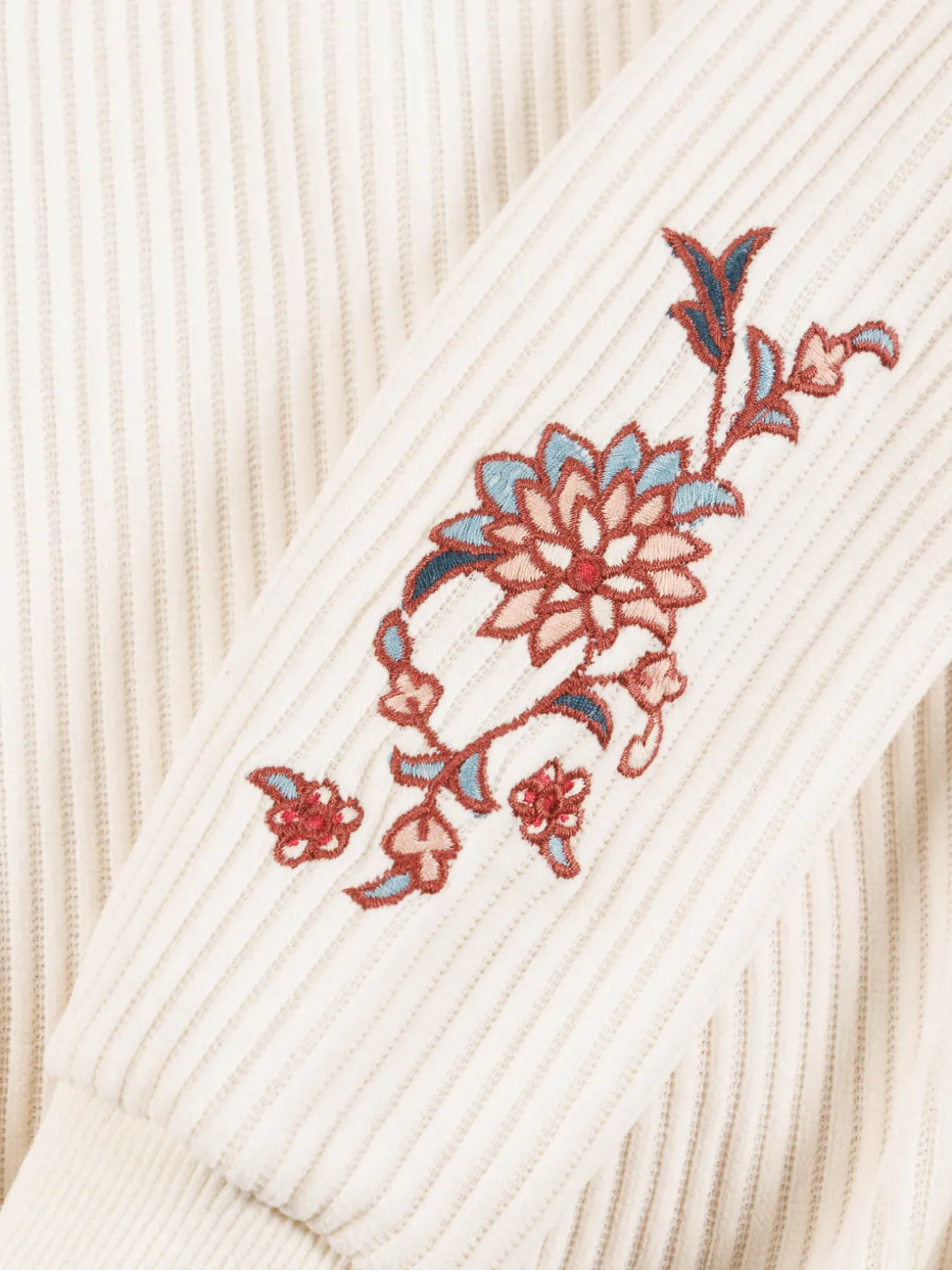 Sweat fleurs brodées fille (3-12A)