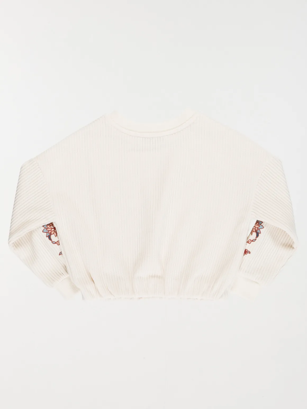 Sweat fleurs brodées fille (3-12A)