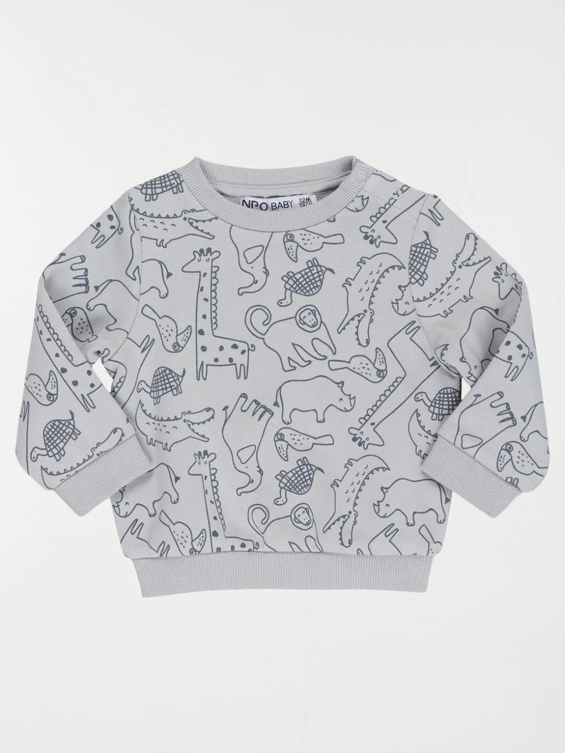 Sweat gris imprimé garçon (3-36M)
