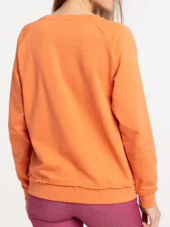 Sweat imprimé orange grisé femme