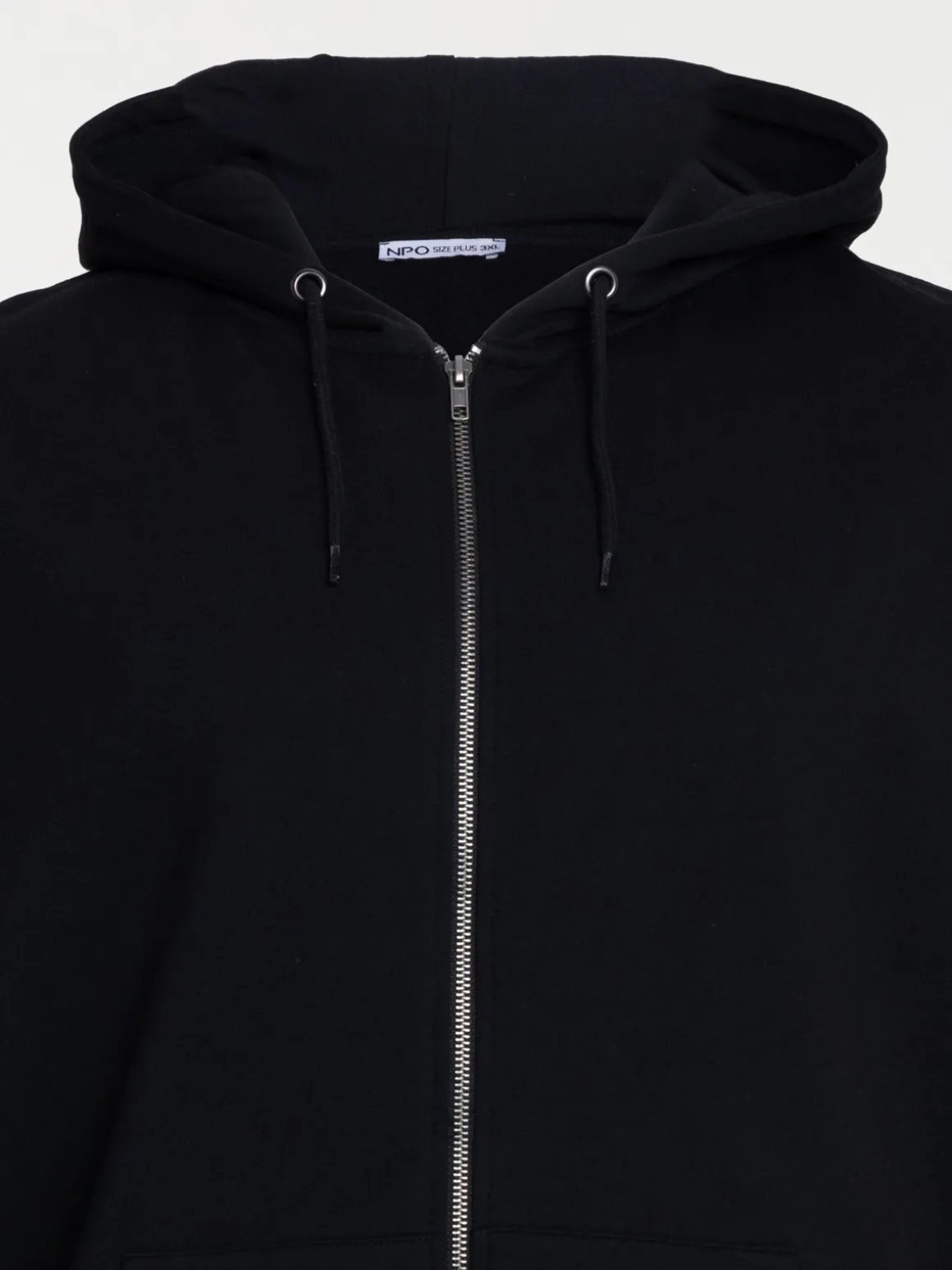 Sweat noir capuche grande taille homme