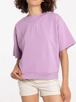 Sweat parme clair manches courtes femme