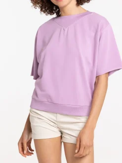 Sweat parme clair manches courtes femme