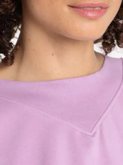 Sweat parme clair manches courtes femme