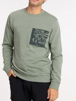 Sweat poche militaire vert camou homme