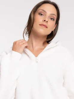 Sweat polaire à capuche femme