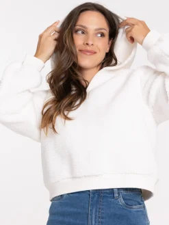 Sweat polaire à capuche femme