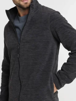 Sweat polaire zippé gris chiné homme