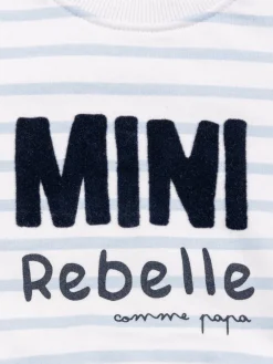 Sweat rayé mini rebelle garçon (3-24M)