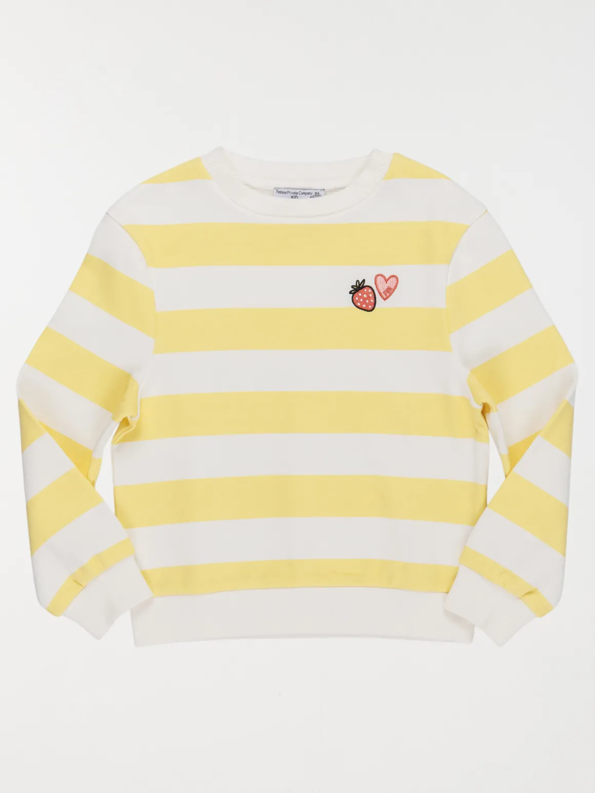 Sweat rayé motif fraise fille (3-12A)