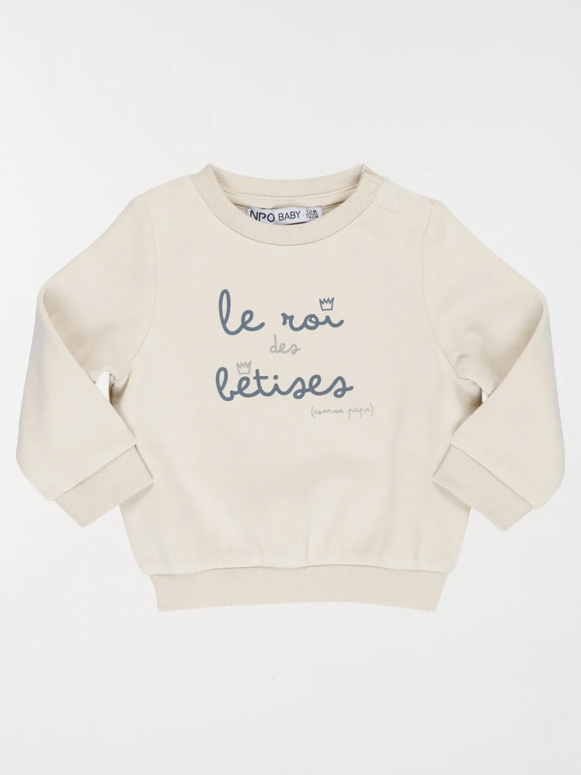Sweat roi des bêtises garçon (3-36M)