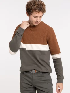Sweat tricolore col rond homme