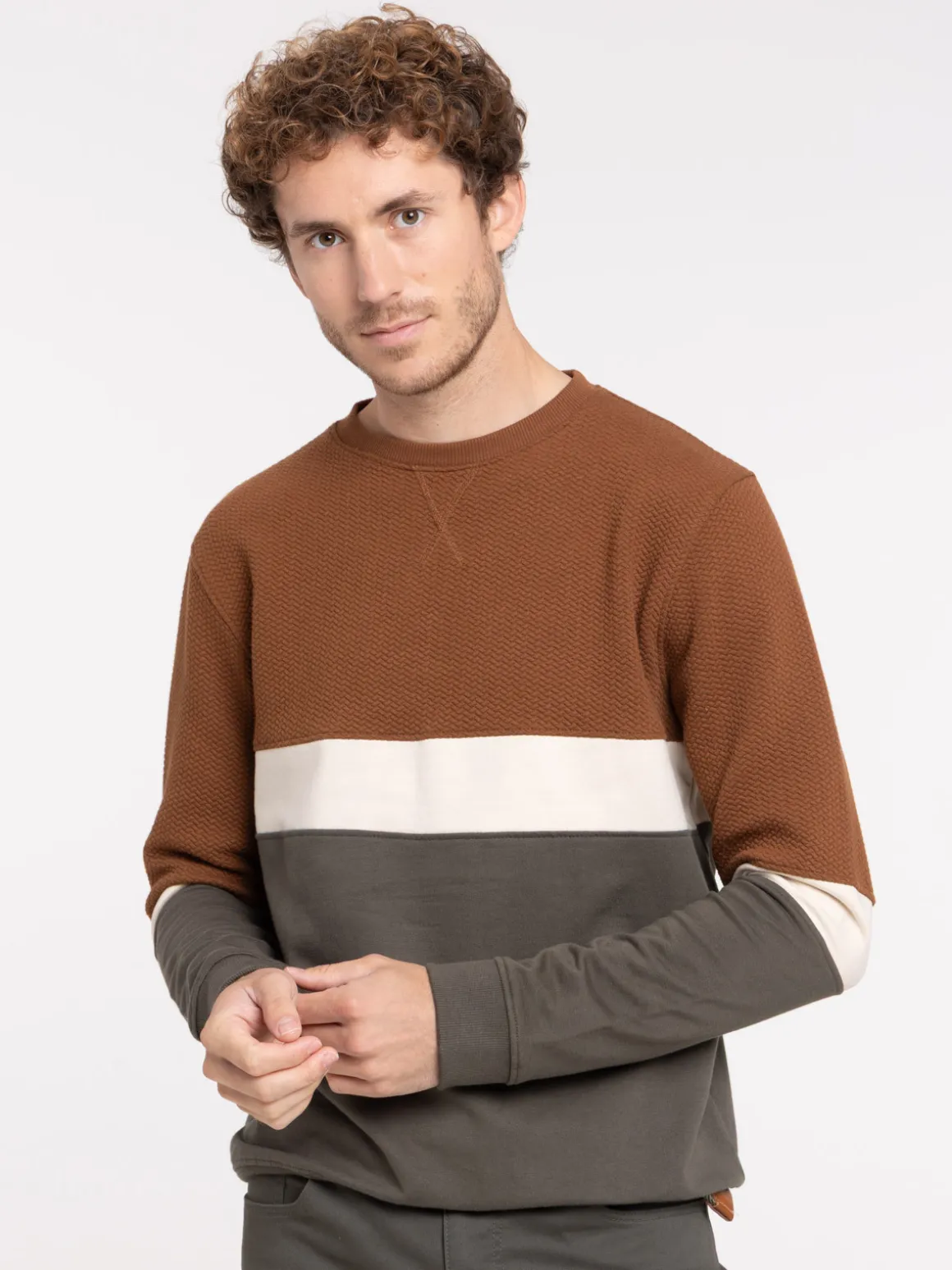 Sweat tricolore col rond homme