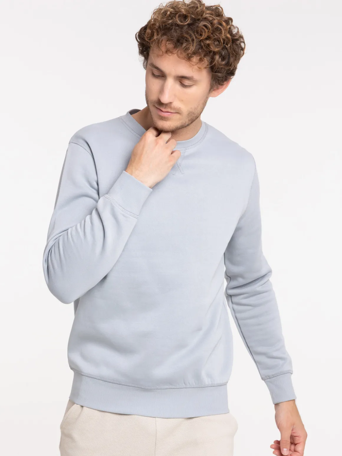 Sweat uni basique gris homme