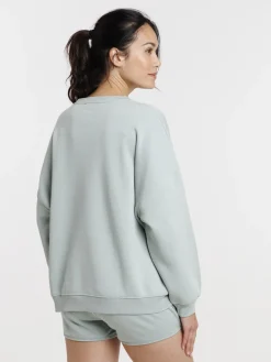 Sweat uni col rond jade femme