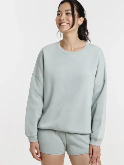 Sweat uni col rond jade femme