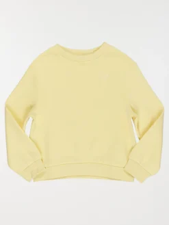 Sweat uni jaune clair fille (3-12A)