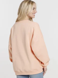 Sweat uni orange sorbet femme