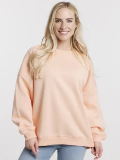 Sweat uni orange sorbet femme