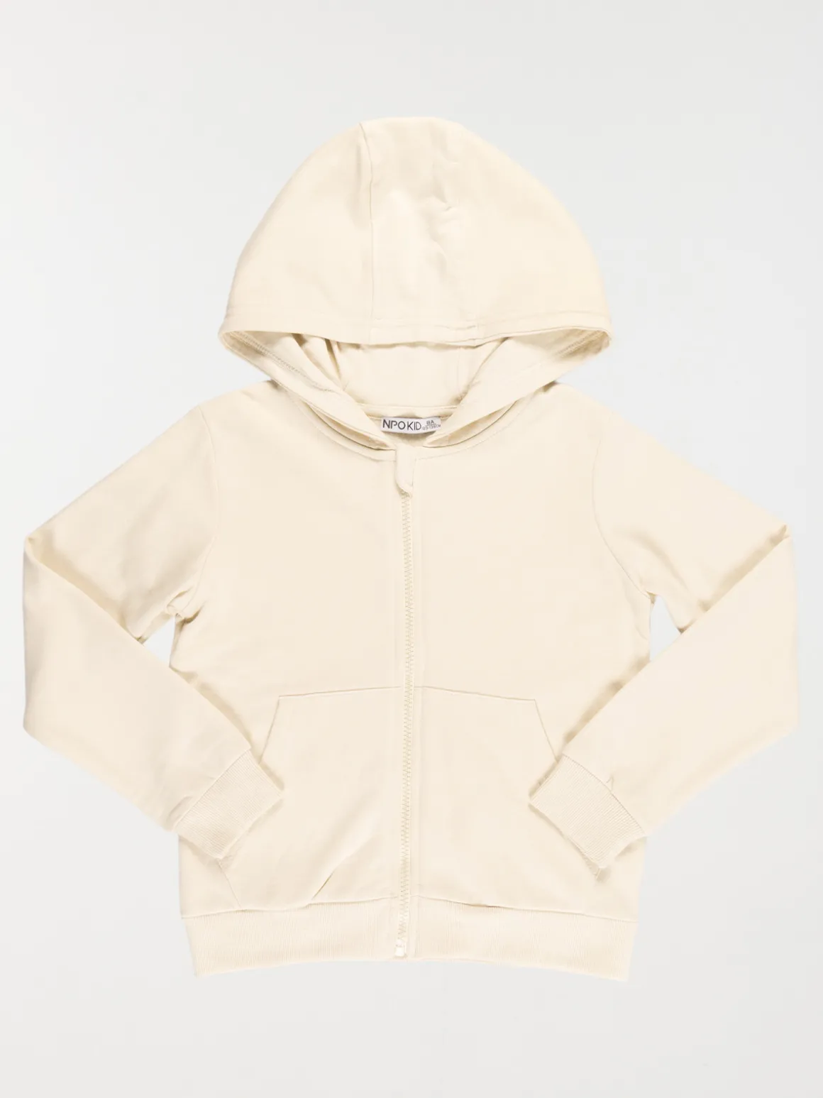 Sweat uni zippé à capuche garçon (3-12A)