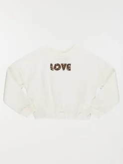 Sweat velours love léopard fille (3-12A)