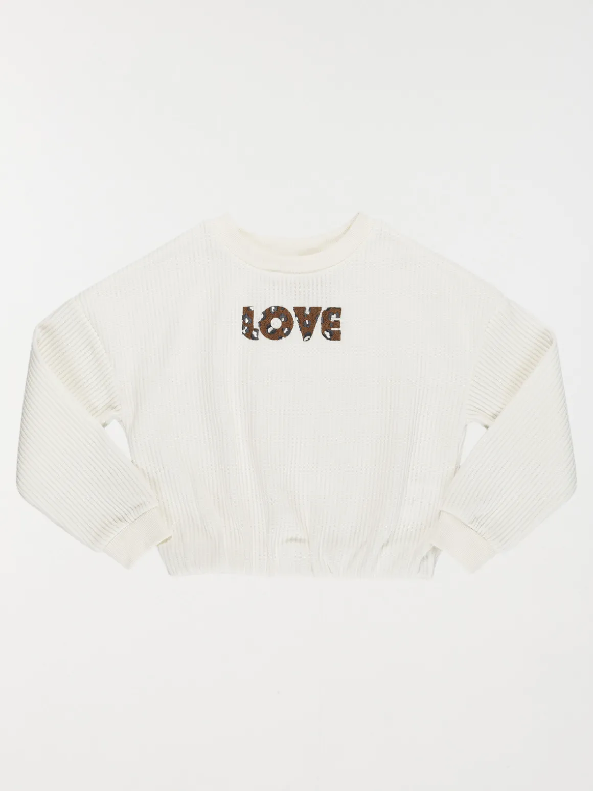 Sweat velours love léopard fille (3-12A)