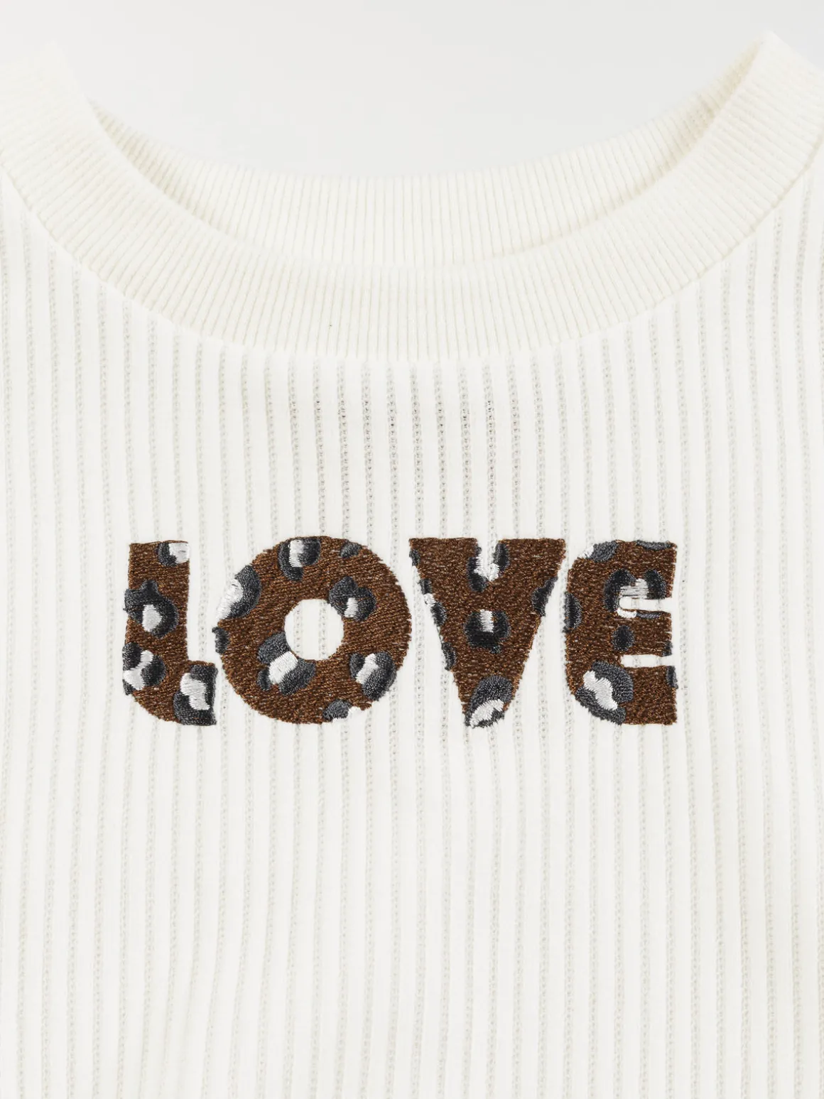 Sweat velours love léopard fille (3-12A)