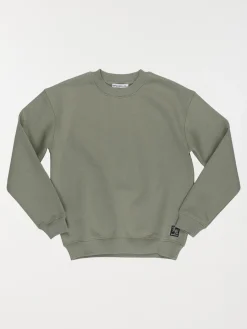 Sweat vert army col rond garçon (XXS-M)