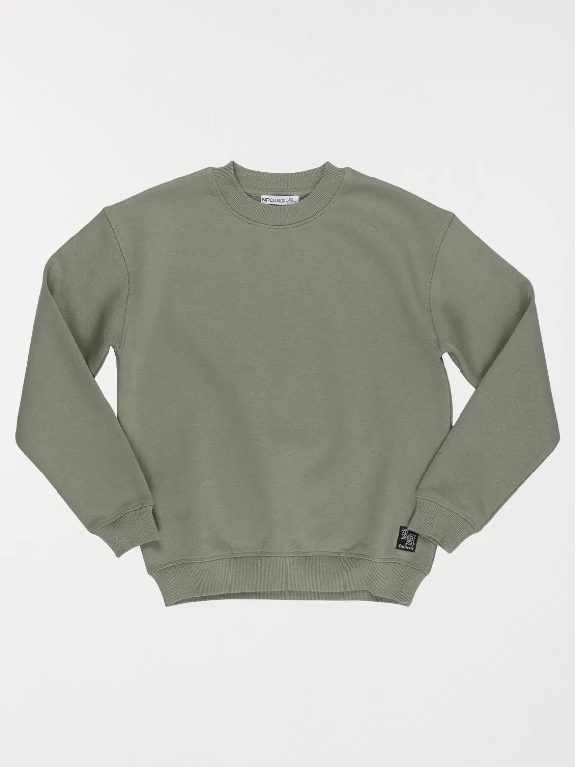 Sweat vert army col rond garçon (XXS-M)