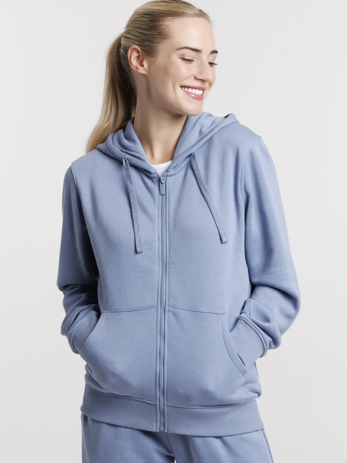 Sweat zippé à capuche femme