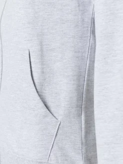 Sweat zippé à capuche gris chiné femme