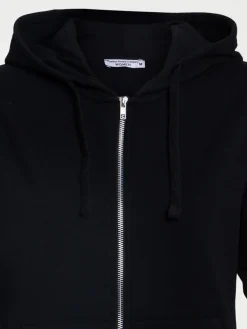Sweat zippé capuche noir femme