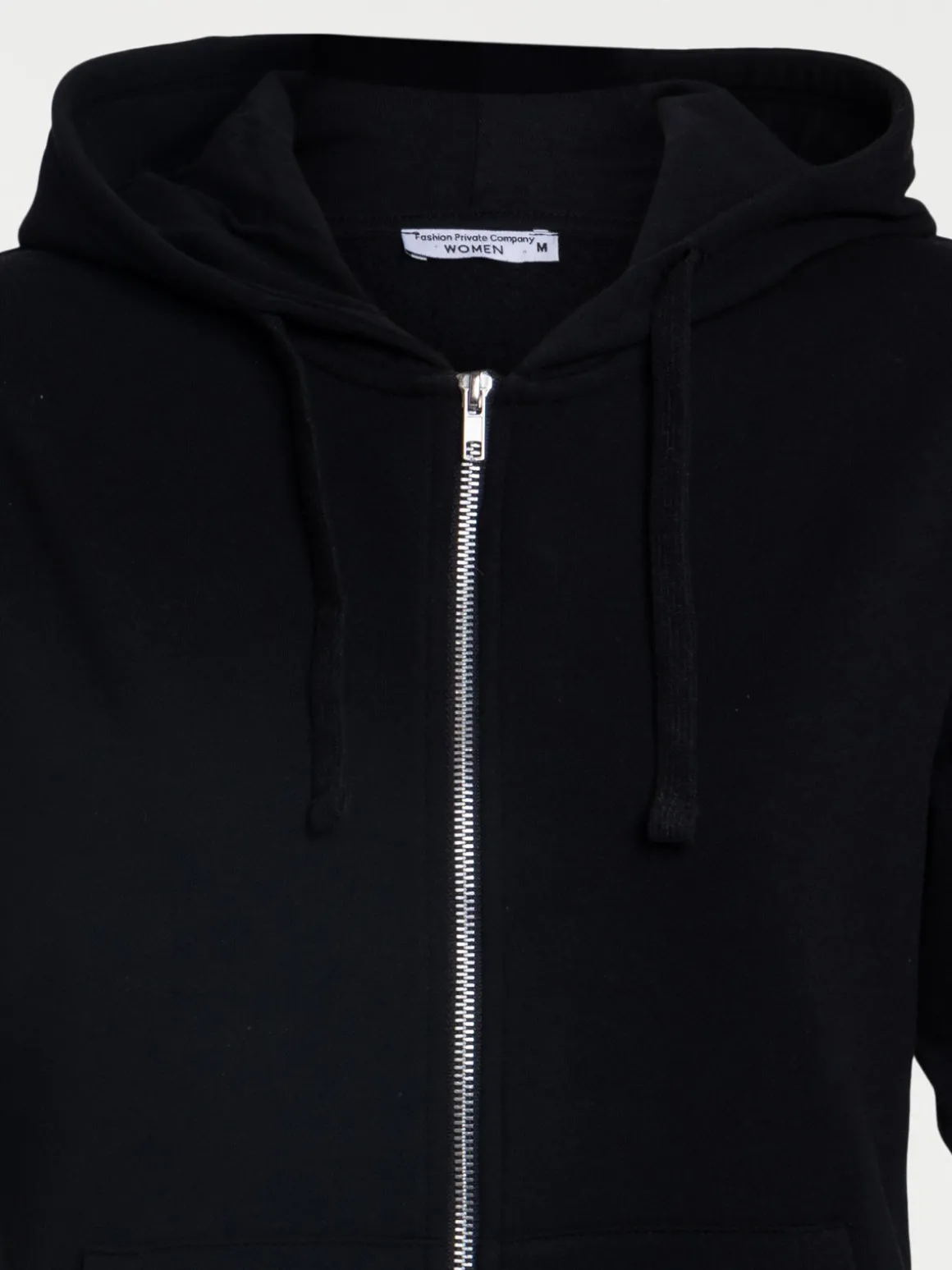 Sweat zippé capuche noir femme