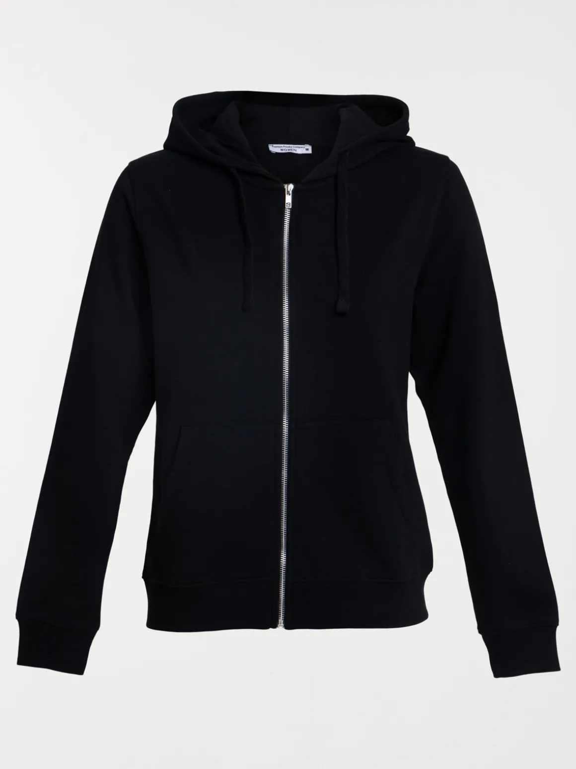 Sweat zippé capuche noir femme