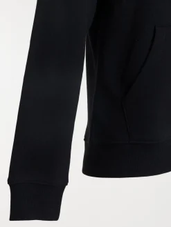 Sweat zippé capuche noir femme