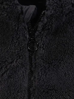 Sweat zippé tout doux fille noir (3-12A)