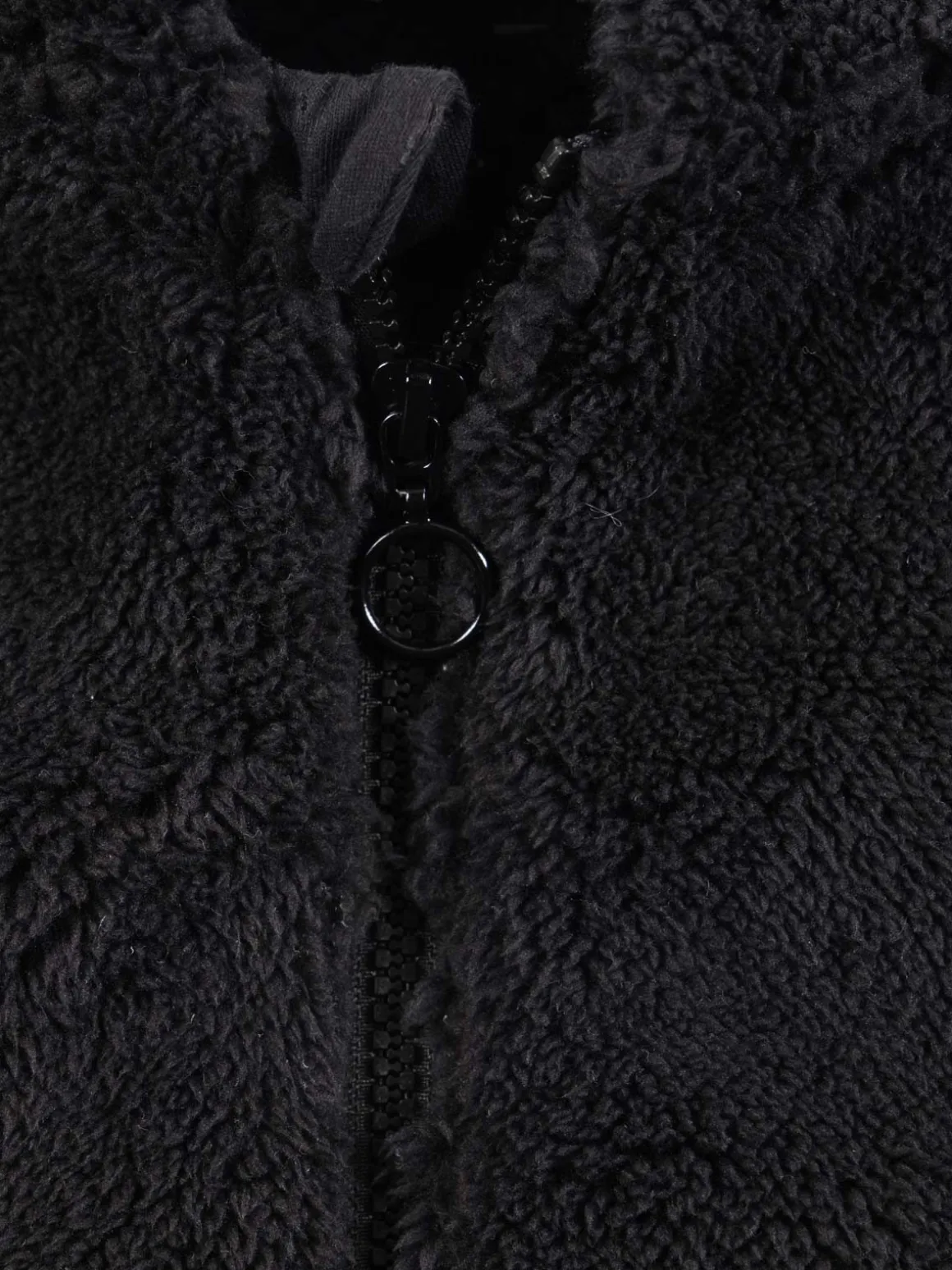 Sweat zippé tout doux fille noir (3-12A)