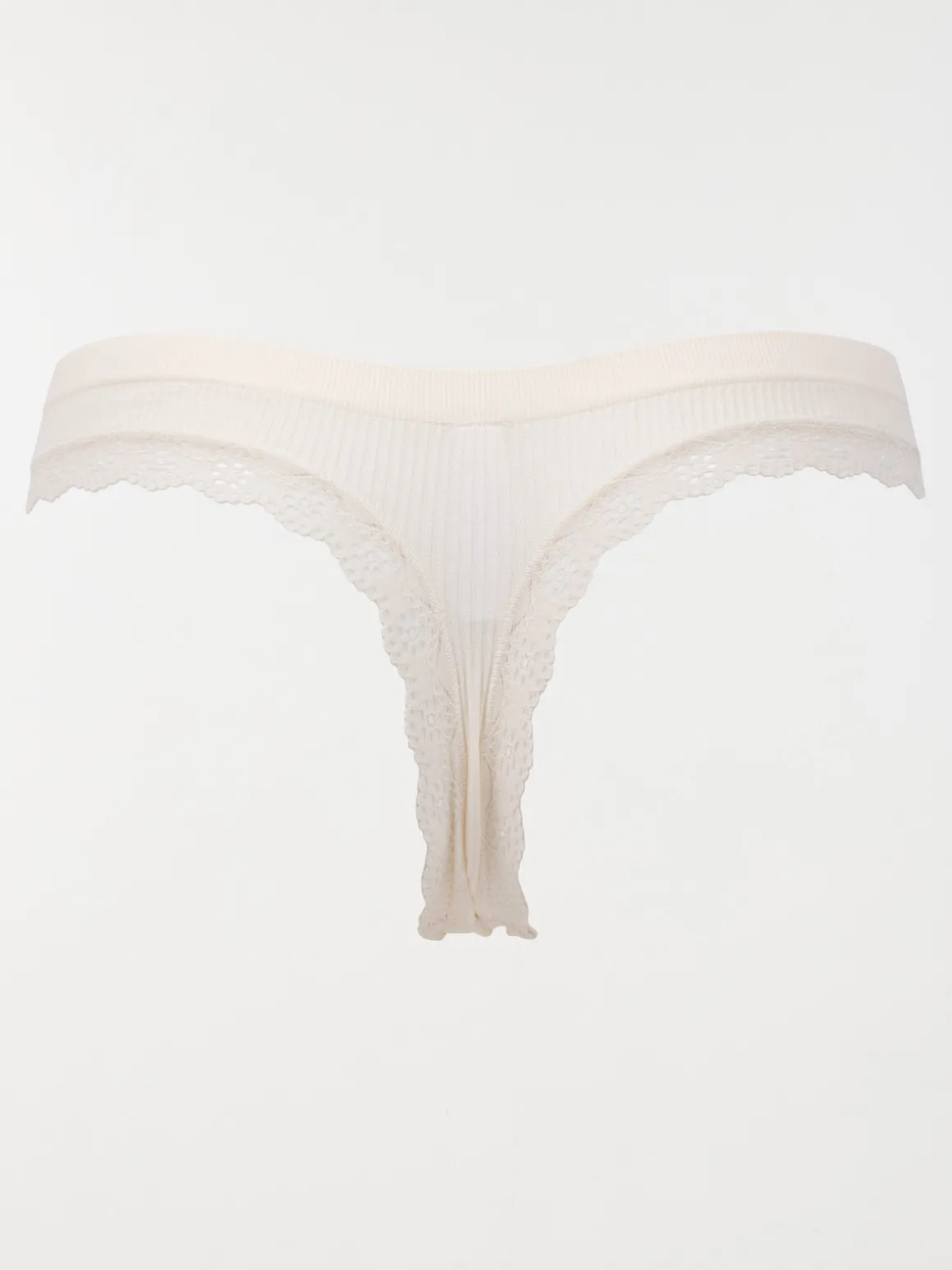 Tanga côtelé ivoire femme