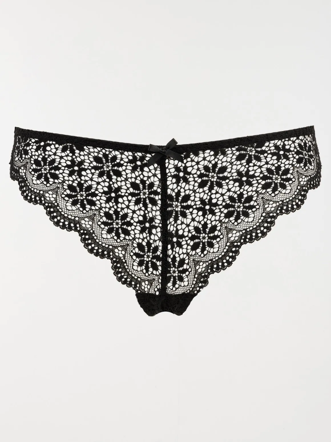 Tanga dentelle noire femme (S-XL)
