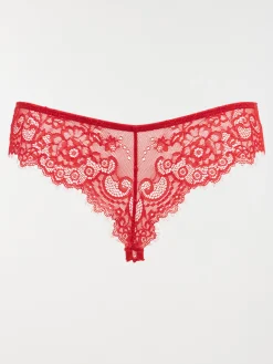 Tanga dentelle rouge femme (S-L)
