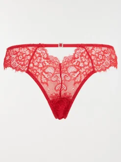 Tanga dentelle rouge femme (S-L)