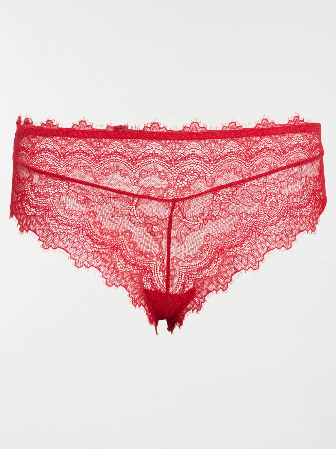 Tanga dentelle rouge grande taille femme