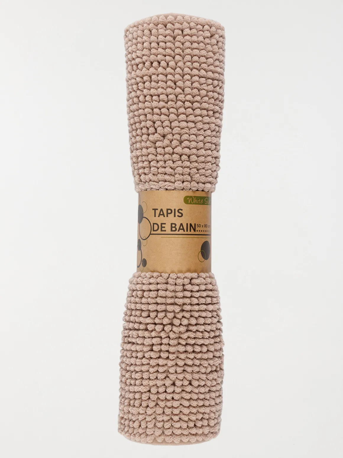 Tapis de bain chenille taupe